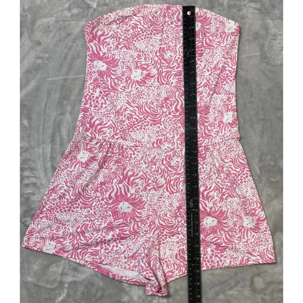 Lilly Pulitzer Women's Medium Strapless Romper‎ in Get Spotted Lion Resort Wear
